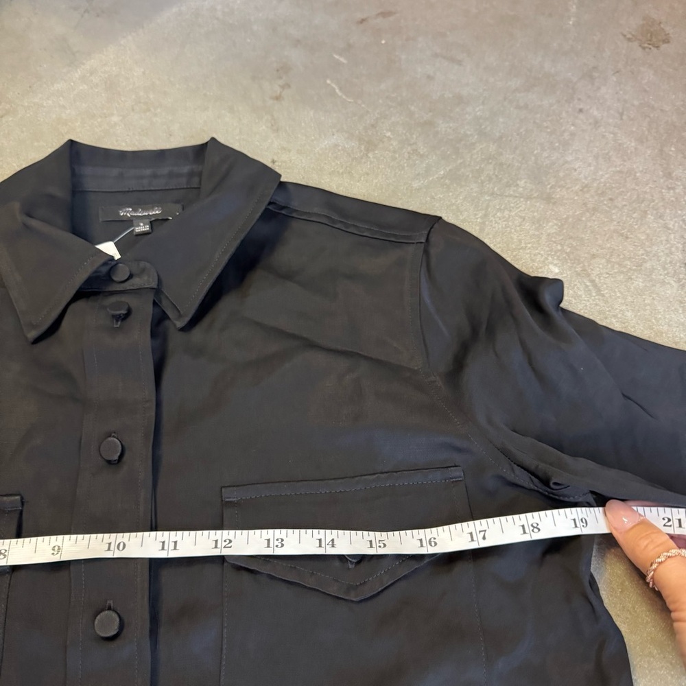 NWT Madewell Western Shirt in Linen Blend in black - Picture 12 of 13